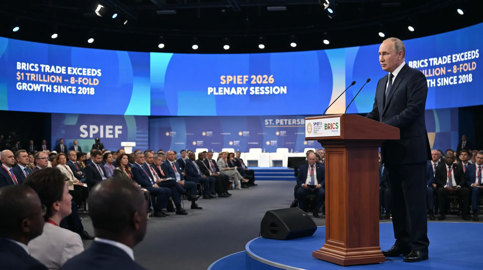 普京在SPIEF：金砖国家贸易额超过1万亿美元